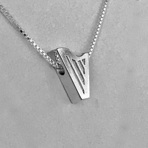 Sterling silver Sliding Mini Harp Necklace