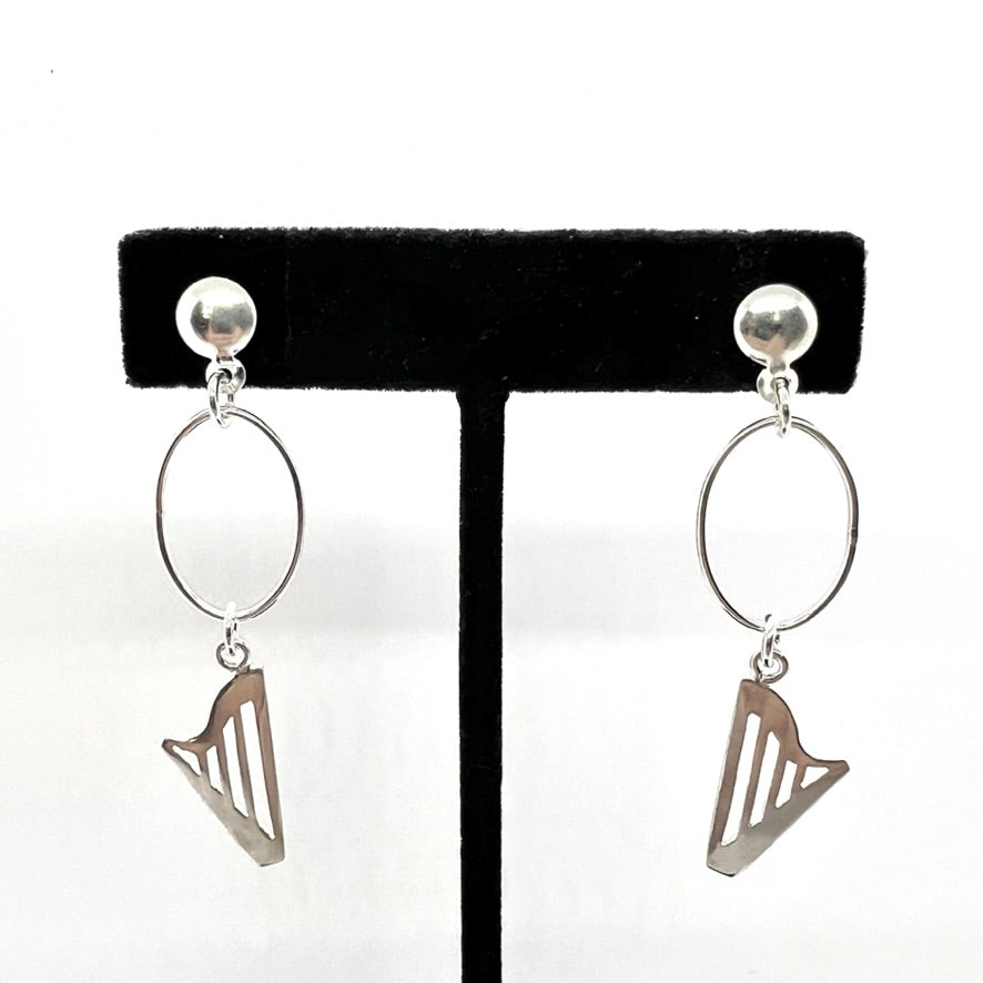 BIG LOOP CELTIC or CLASSIC HARP lever back earrings