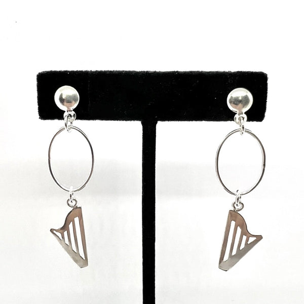 BIG LOOP CELTIC or CLASSIC HARP lever back earrings