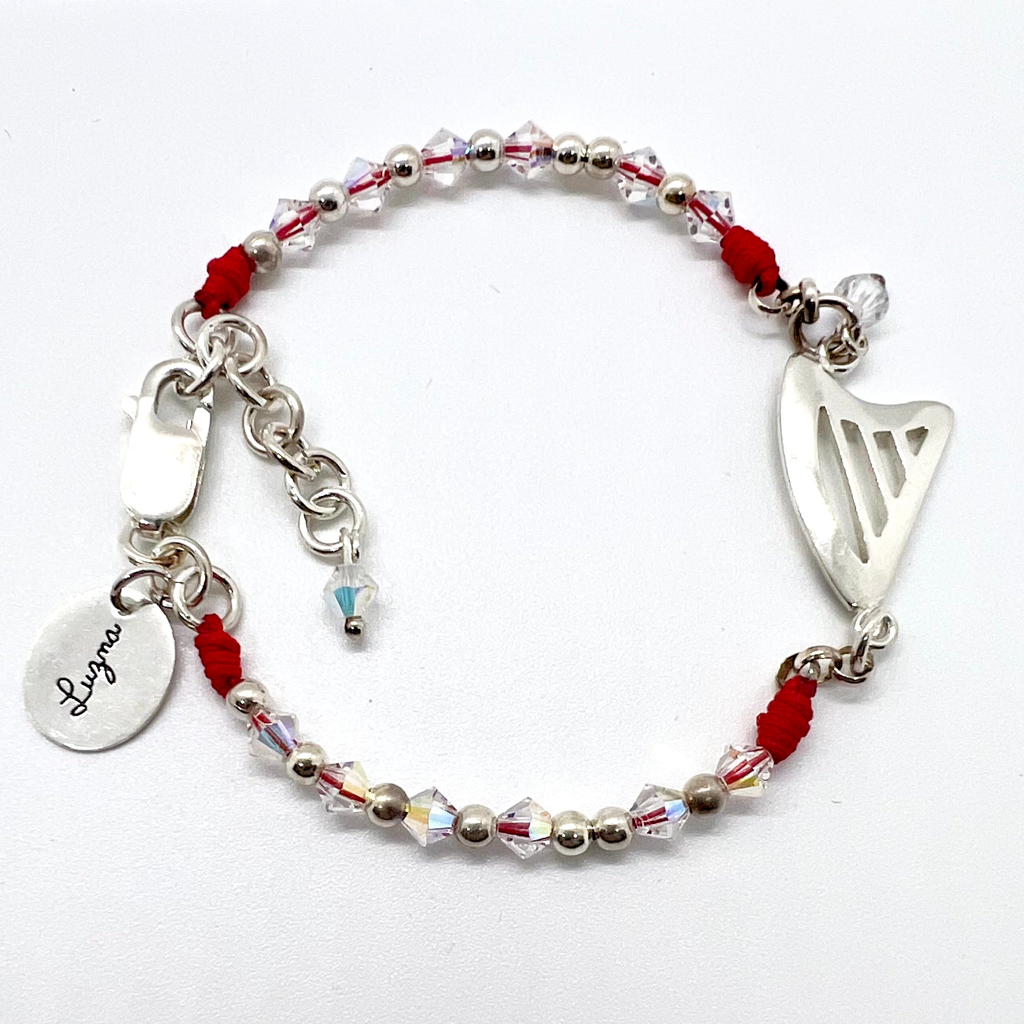 NEW! CELTIC or CLASSIC harp bracelet with CLEAR Swarovski crystals