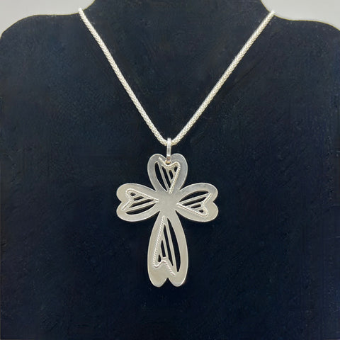NEW! ONE OF A KIND HARPS IN HEARTS CROSS NECKLACE
