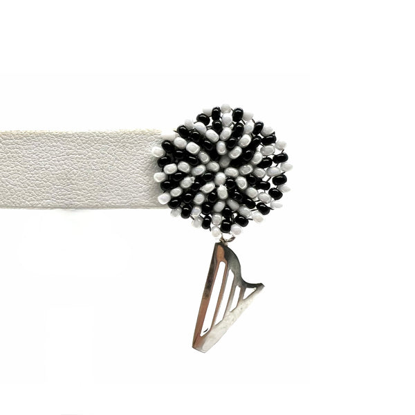 NEW! LIMITED EDITION Embroidered color beads stud earrings with Sterling Silver CLASSIC HARP