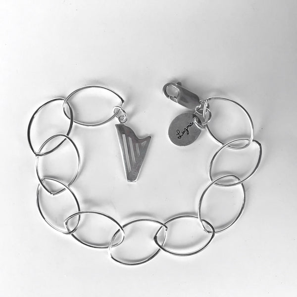 BIG LOOPS and ONE CLASSIC HARP Sterling Silver bracelet