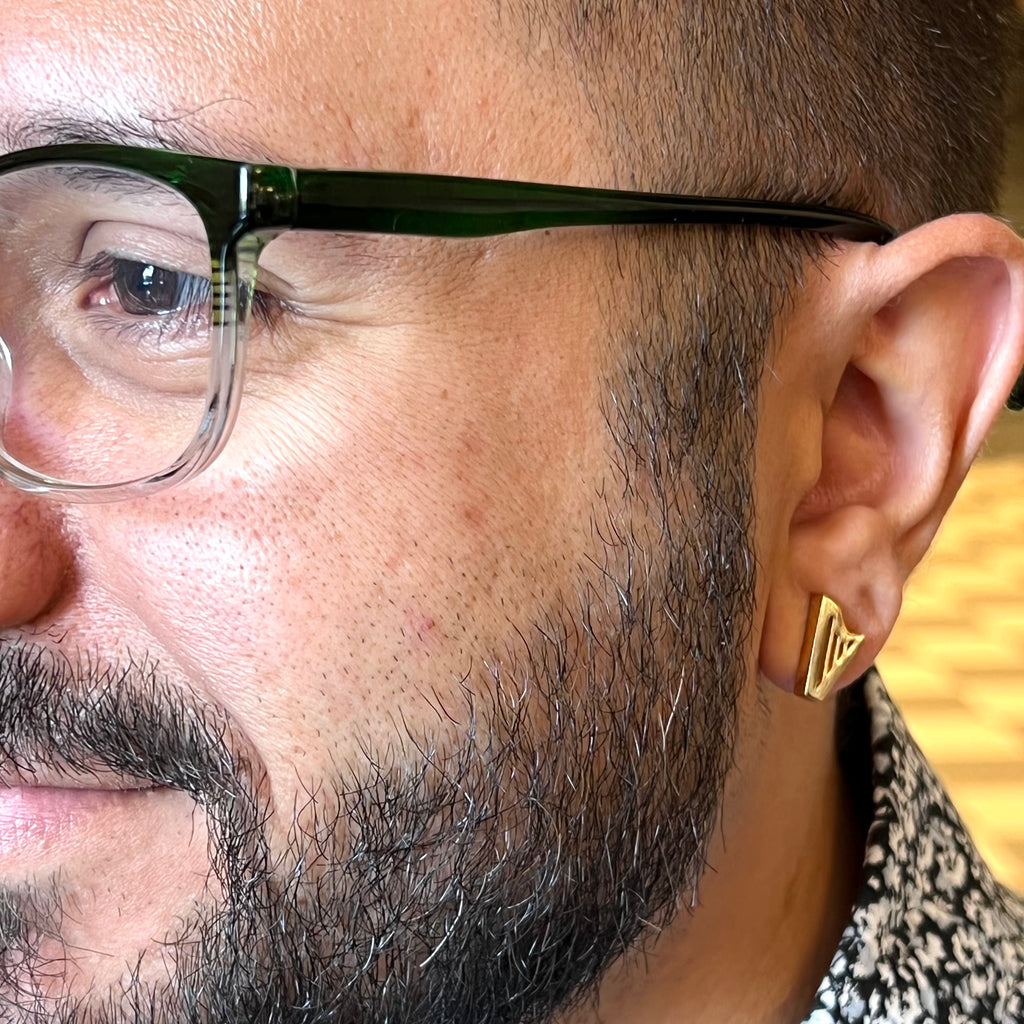 Gold plated 2025 earrings men