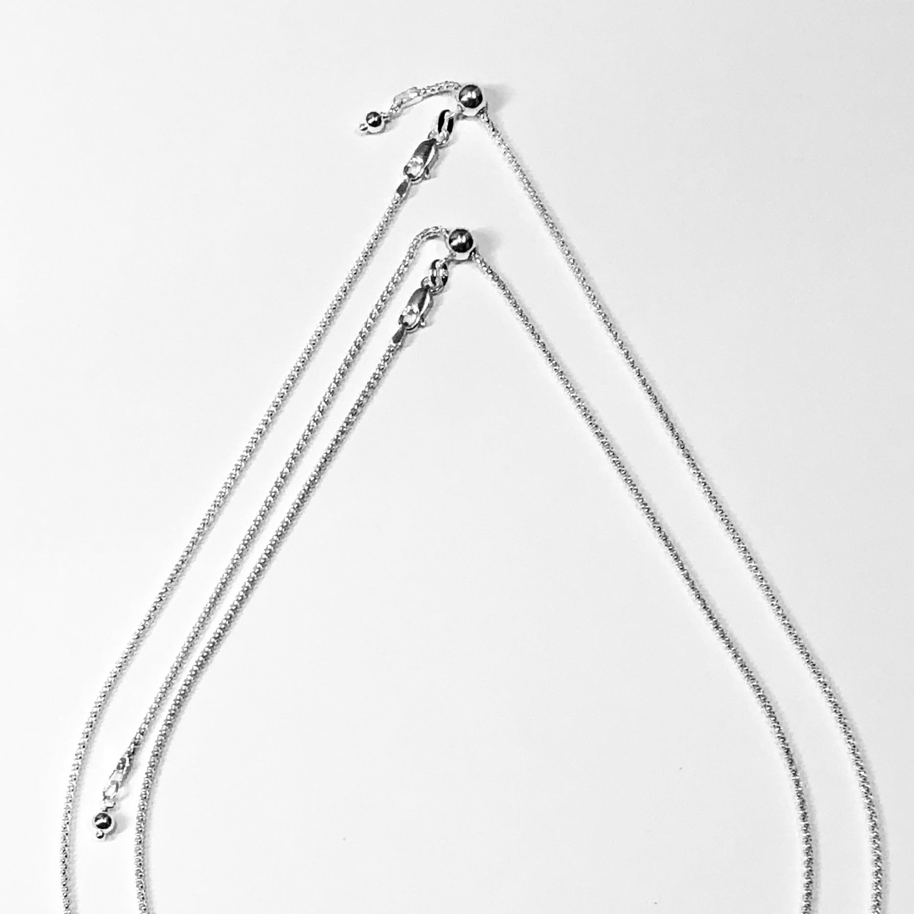 ADJUSTABLE LENGTH STERLING SILVER ITALIAN CHAIN