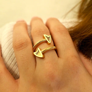 24K Gold Plated ROPE HARPS RING