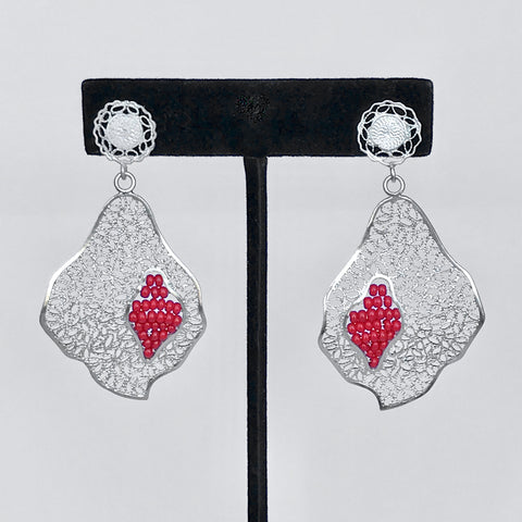 LACE-FILIGREE and RED "chaquira beads" earrings (70% off) • LIMITED QUANTITY
